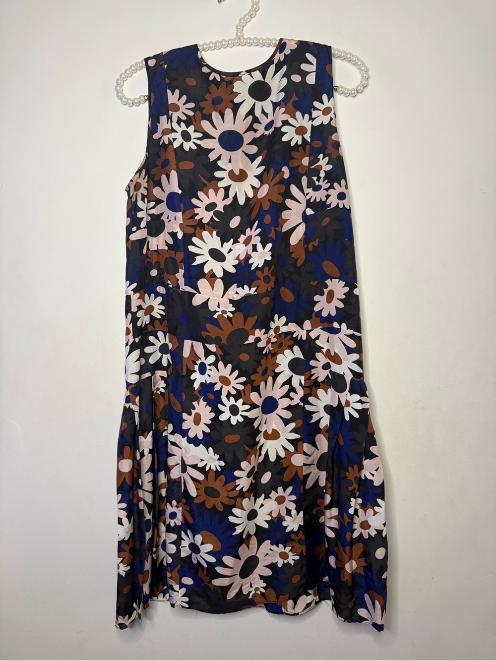 Marni Daisy Floral Silk Sleeveless Dress